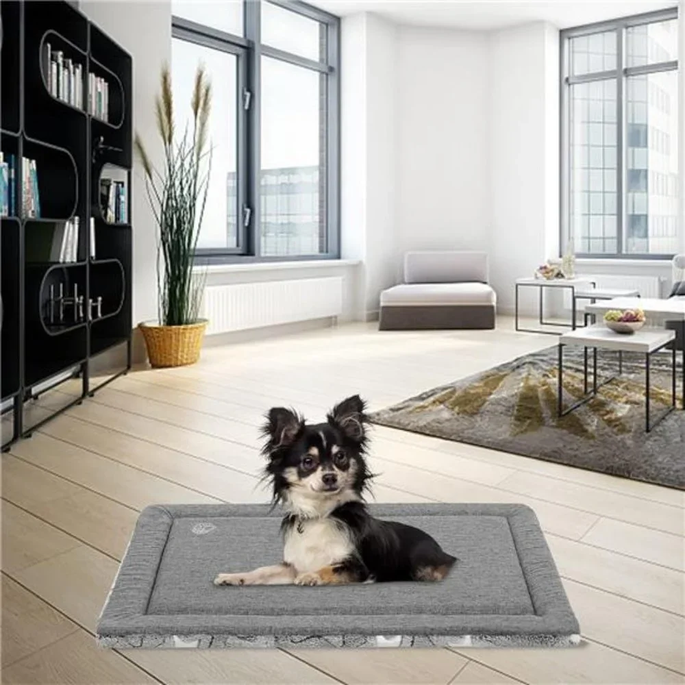 Dog Bed Mat Dog Crate Pad Reversible (Cool &Warm),Machine Washable Dog Crate Mat